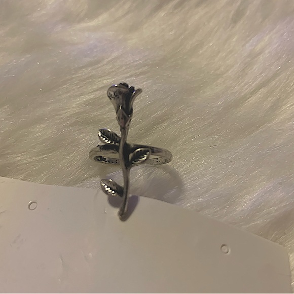 JEWELRY RING SILVER ROSE FLOWER - Picture 2 of 7